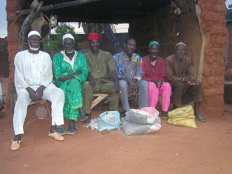 Dorfchef mit Bewohnern in Burkina Faso (c) Micro Enterprise Group